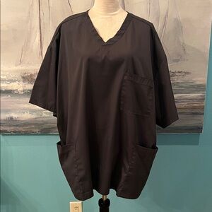 Barco Essentials Dark Gray 3 Pocket Unisex Scrub Top, 4XL